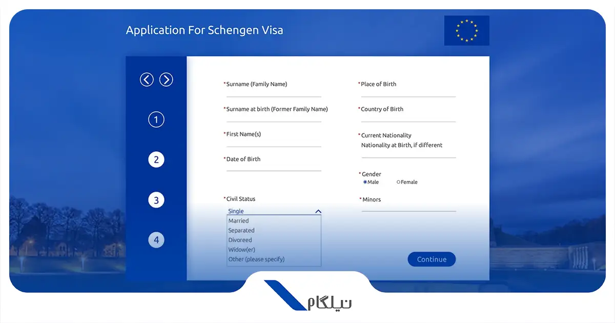 تکمیل فرم‌ ویزای شینگن